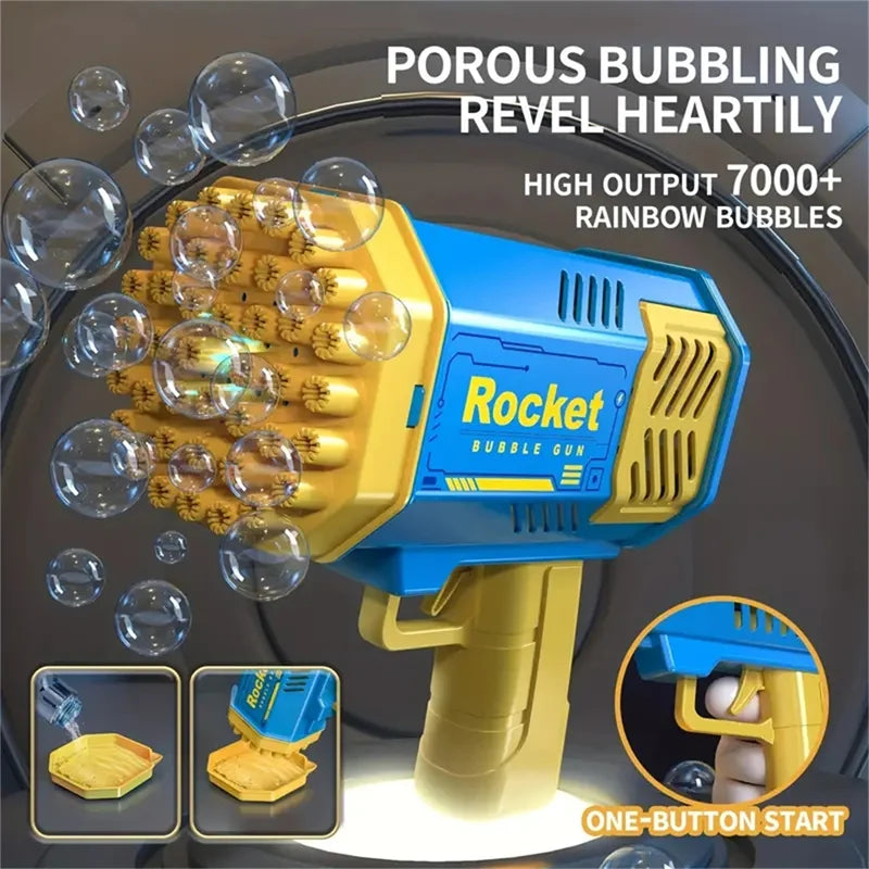 Pistolet à Bulles Rocket – 40 Jets Magiques Automatiques (sans eau)