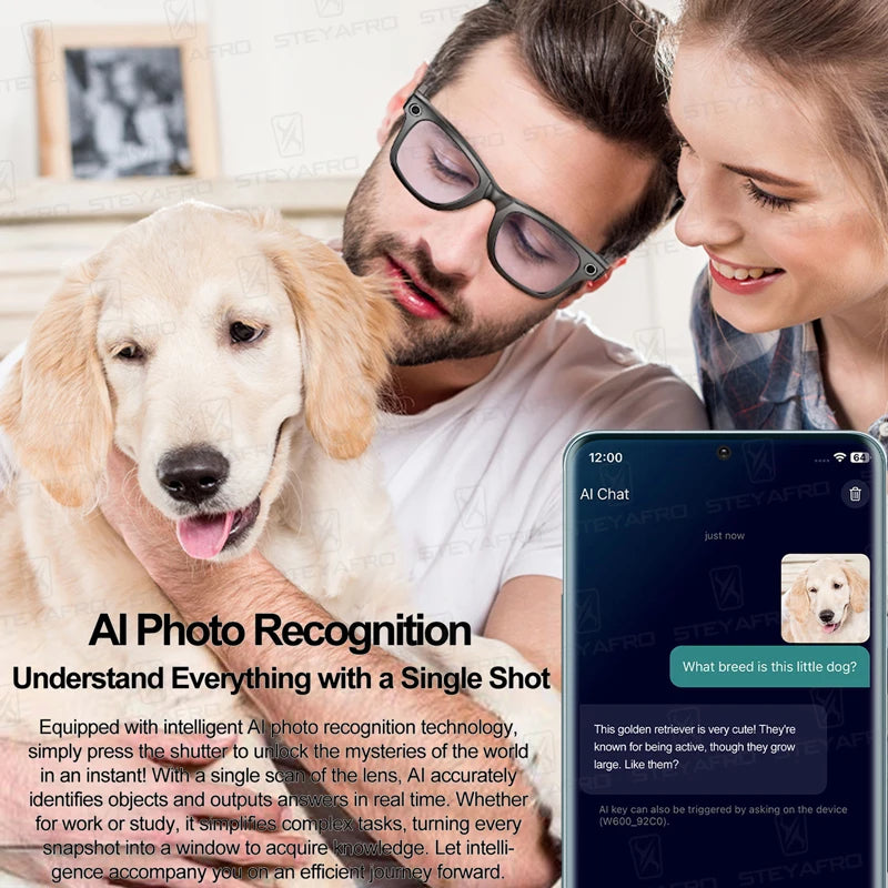 Lunettes Caméra Intelligentes – Appels, Musique & Photos HD