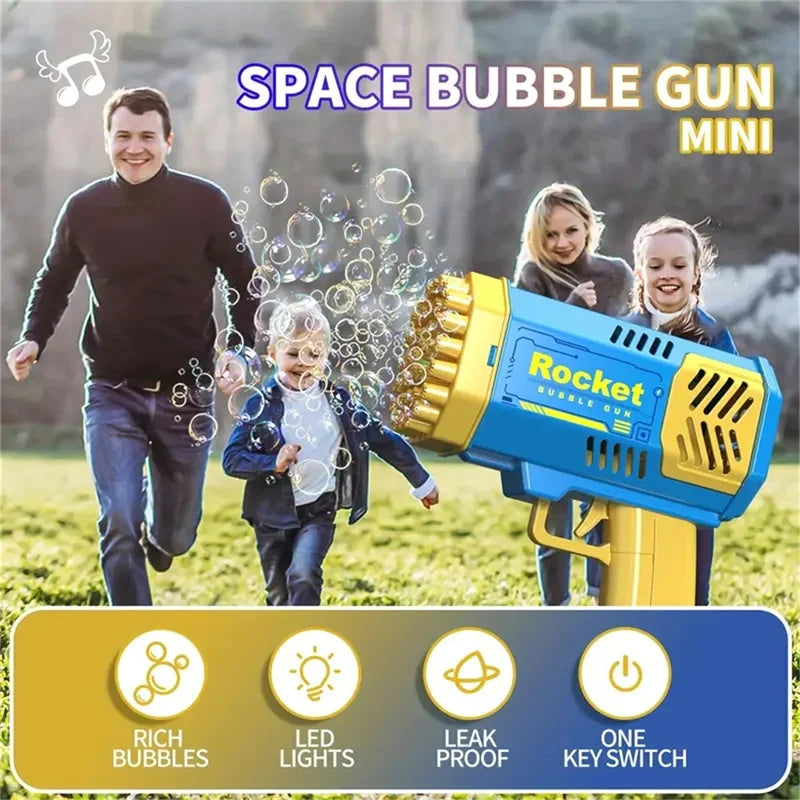 Pistolet à Bulles Rocket – 40 Jets Magiques Automatiques (sans eau)