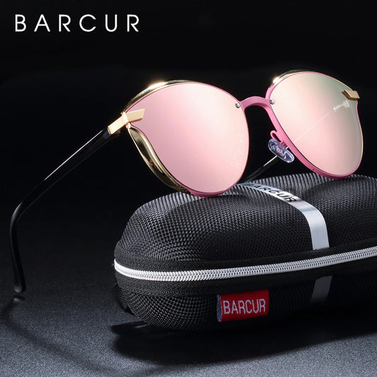 BARCUR - Lunettes de soleil polarisées de luxe pour femme – Design rond élégant