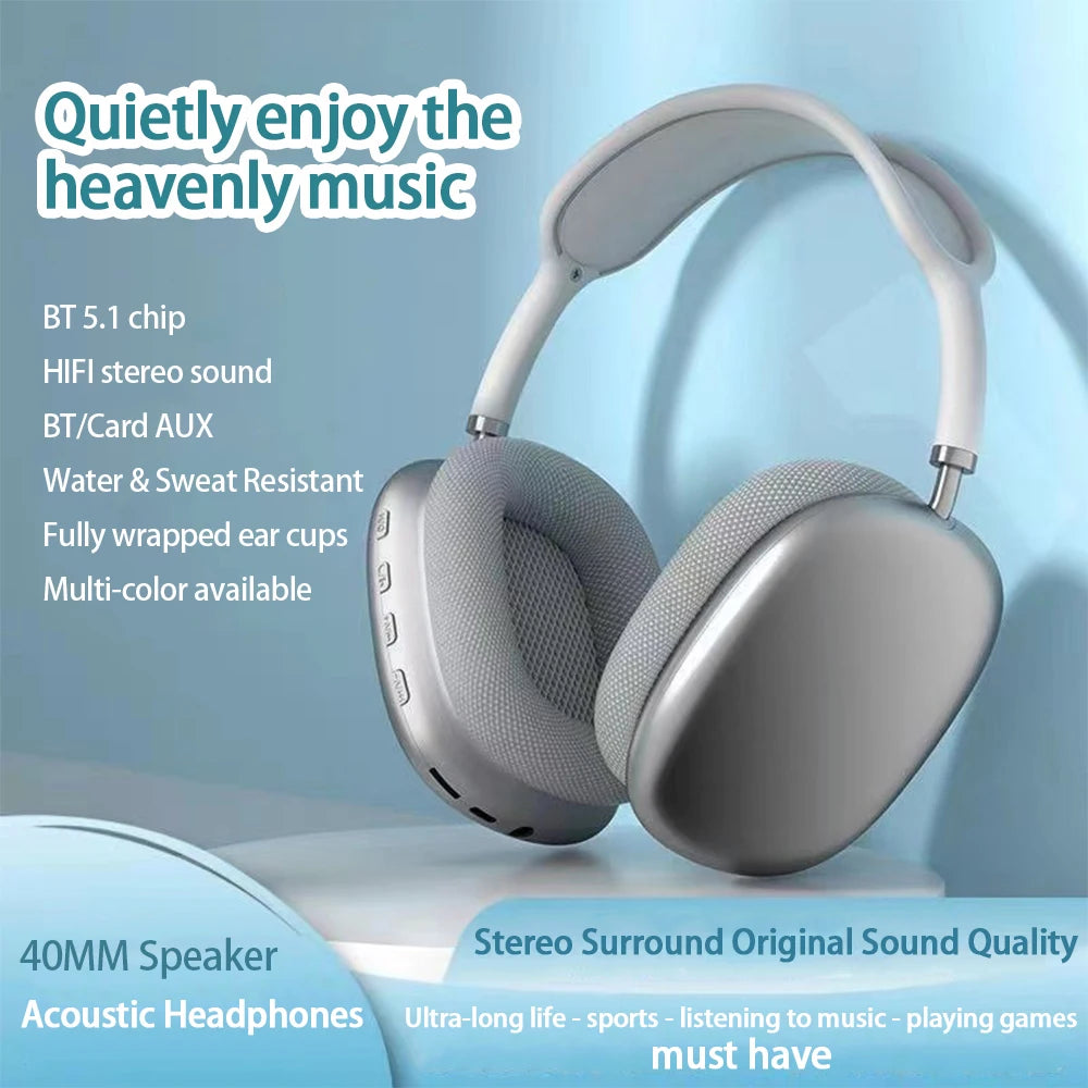 🎧 Casque Bluetooth P9 Sans Fil - Son 360°, Micro Intégré & Réduction de Bruit