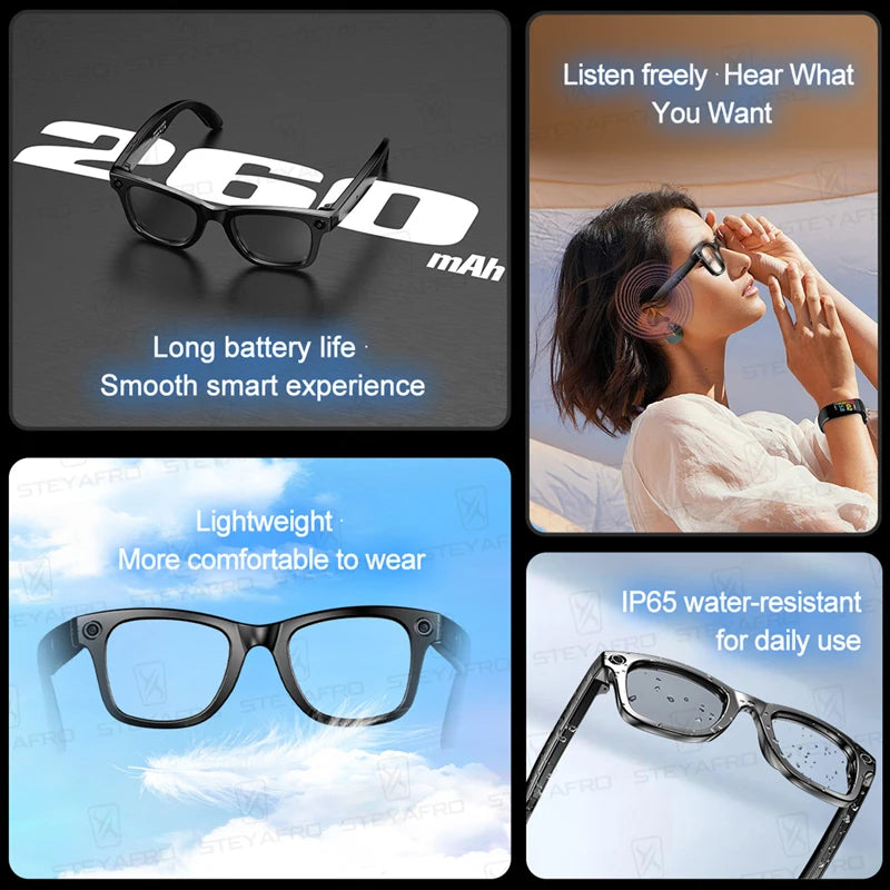 Lunettes Caméra Intelligentes – Appels, Musique & Photos HD